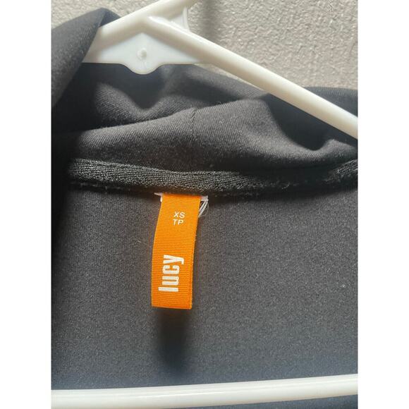 Lucy Black Long Sleeve Zip Up, Cowl style collar  Active, yoga, workout, walking - Picture 2 of 5